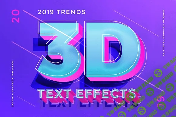 [3D text effects. Trends] Creativemarket