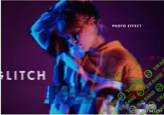 [Adobe Stock] Digital Distorted Glitch Photo Effect Mockup (2020)