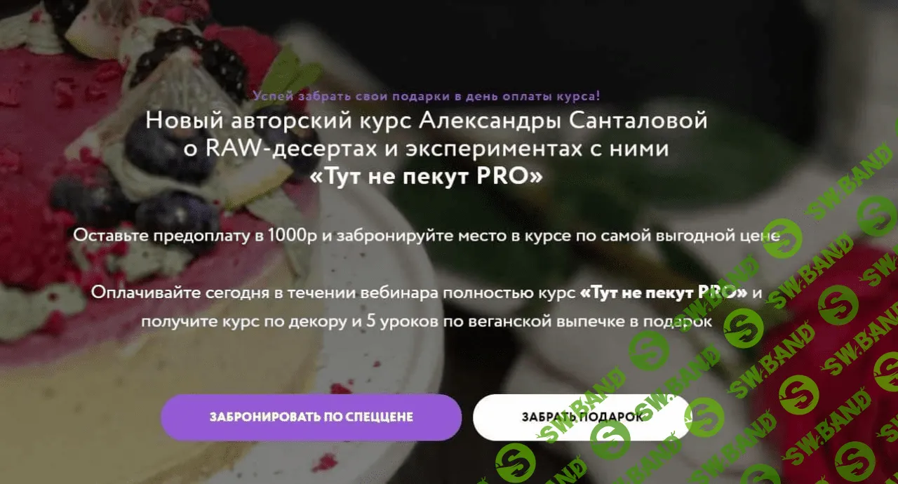 [Александра Санталова] Авторский курс RAW десертов «Тут не пекут PRO»