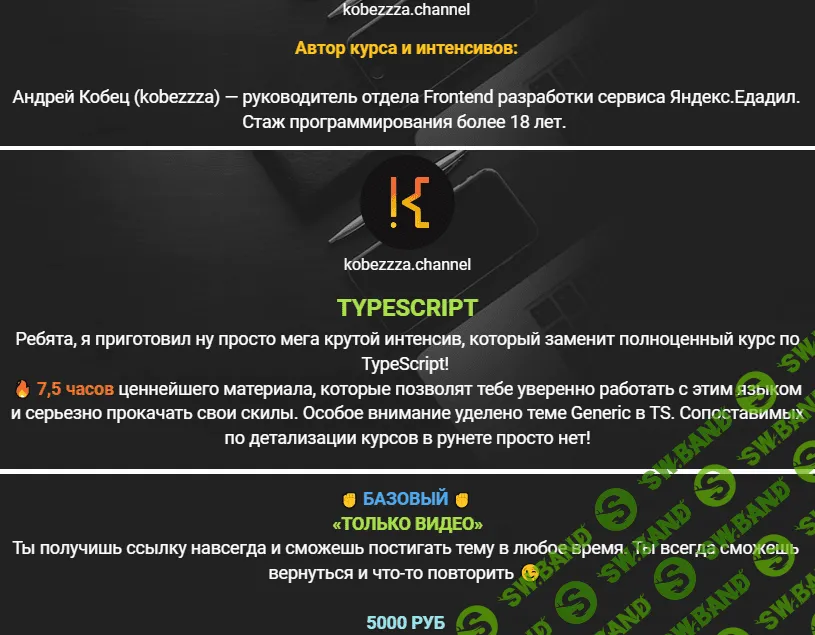 [Андрей Кобец] [kobezzza.channel] Интенсив по TypeScript (2022)