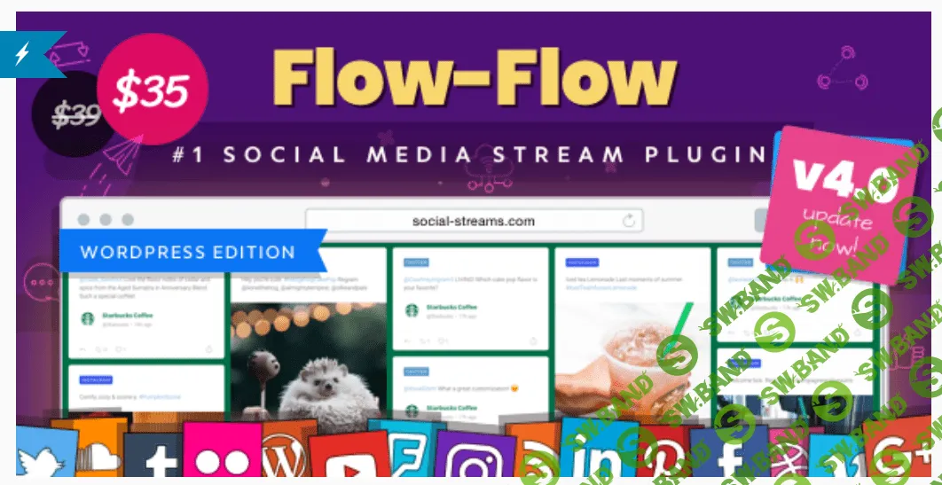 [CodeCanyon] Flow-Flow v4.1.5 – граббер контента из социальных сетей для WordPress