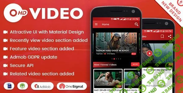 [CodeCanyon] HD Video with Material Design (14 September 2018) - видео приложение для Android