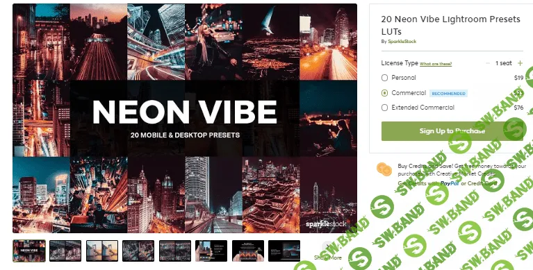 [Creativemarket] 20 Neon Vibe Lightroom Presets LUTs (2020)