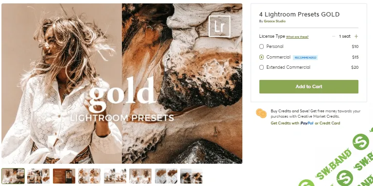 [Creativemarket] 4 Lightroom Presets GOLD (2020)