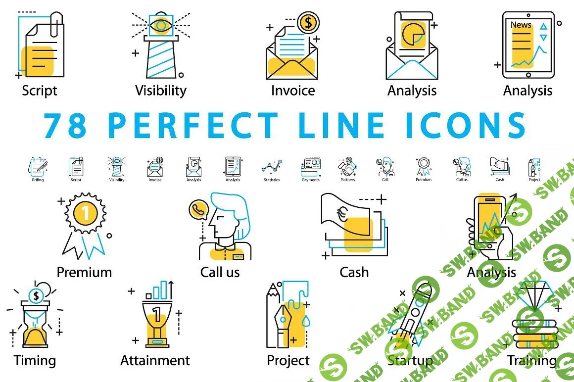 [CreativeMarket] 78 PERFECT LINE ICONS (2018)
