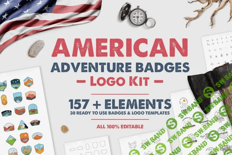 [Creativemarket] American adventure badges logo kit (2018)