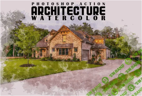 [creativemarket] Architecture Watercolor PS Action (2022)