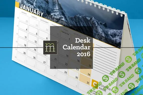 [creativemarket] DESK CALENDAR 2016 (DC08) - набор по созданию настольного календаря
