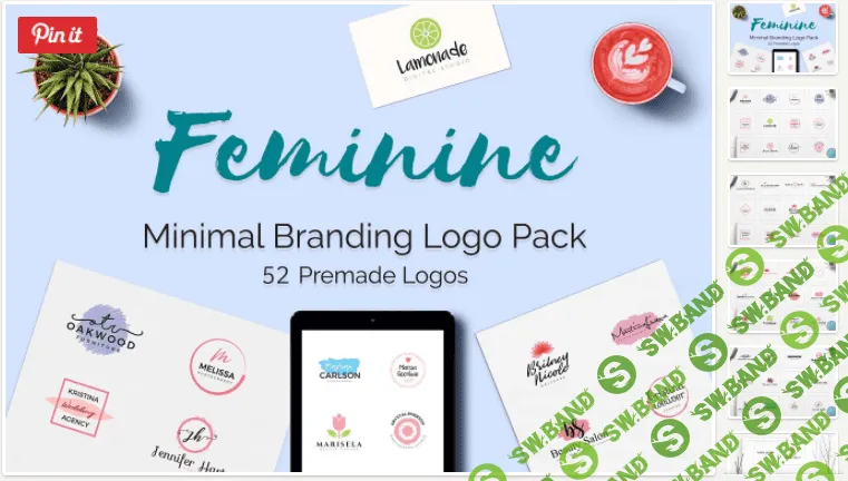 [creativemarket] Feminine Minimal Branding Logo Pack