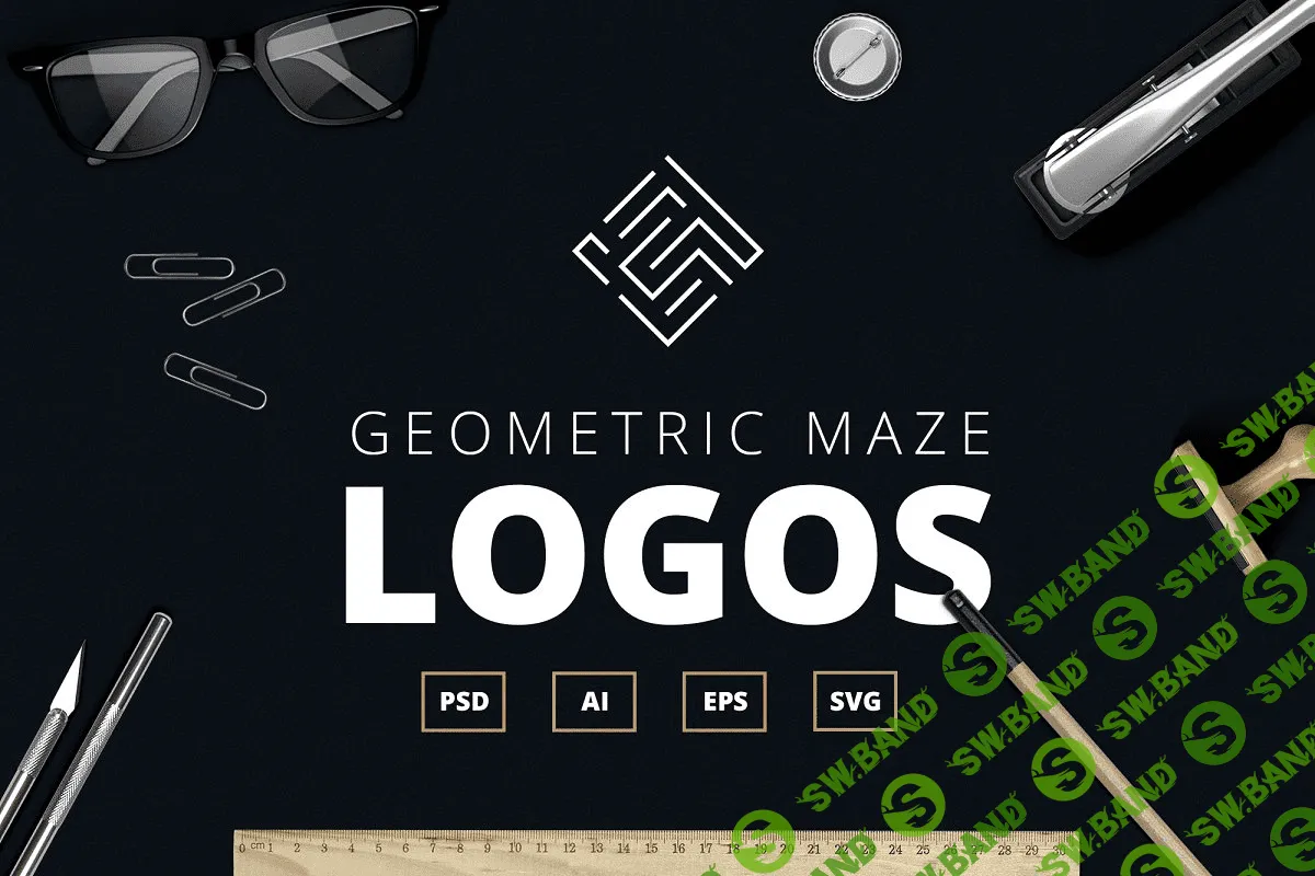 [Creativemarket] Geometric maze logos + Templates (2019)