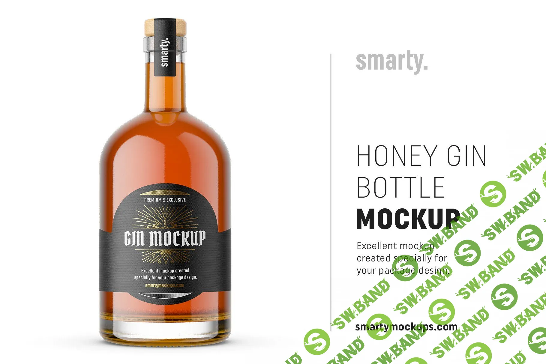 [Creativemarket] Honey gin bottle mockup