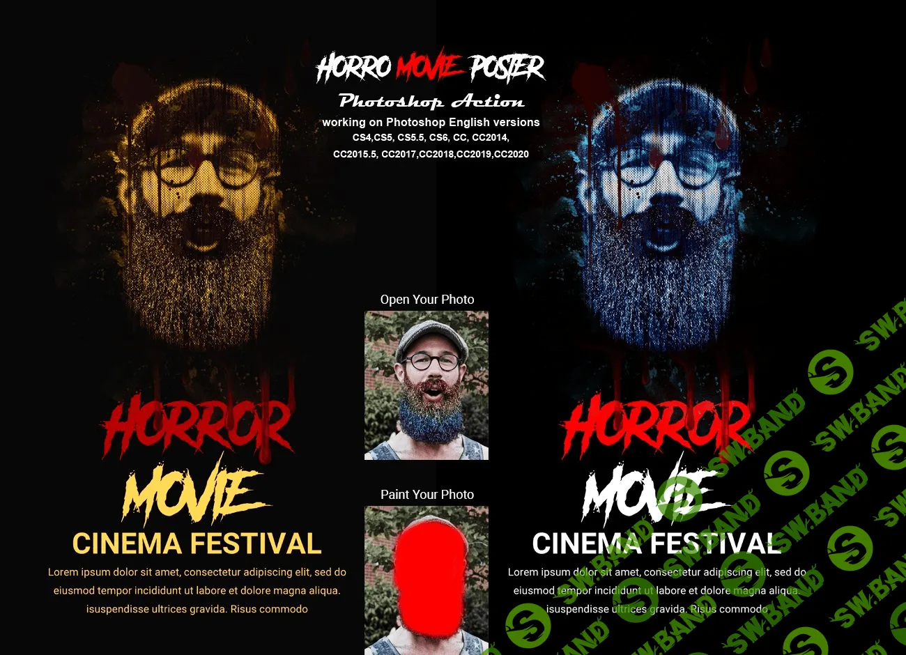[Creativemarket] Horror Movie Poster Photoshop Action (2021)