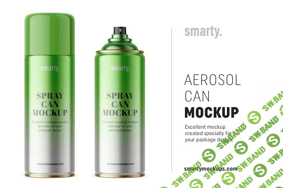 [creativemarket] Metallic aerosol can mockup