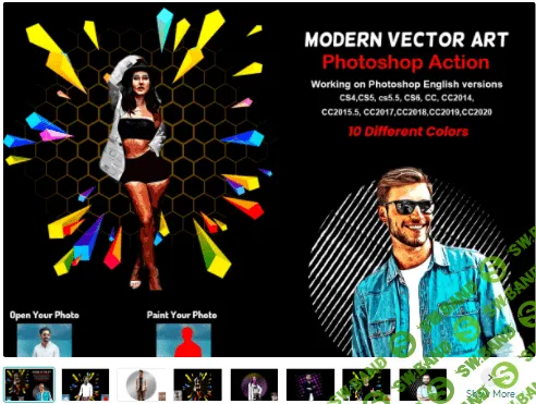 [Creativemarket] Modern Vector Art Photoshop Action (2021)