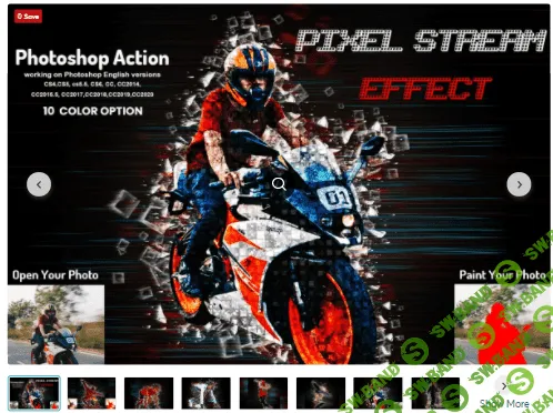 [Creativemarket] Pixel Stream Effect Photoshop Action (2021)