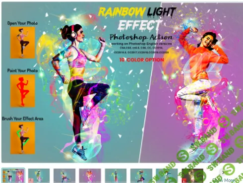 [Creativemarket] Rainbow Light Effect PS Action (2021)