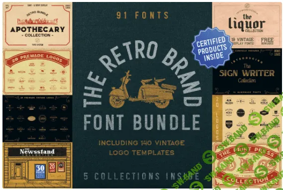 [creativemarket] The Retro Brand Font Bundle (2019)