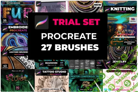 [creativemarket] Trial set of 27 brushes Procreate (2021)