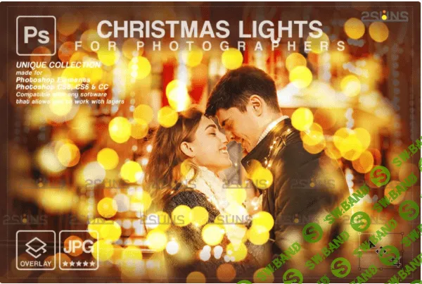 [designbundles] Christmas Lights Bokeh Overlay Photoshop (2021)