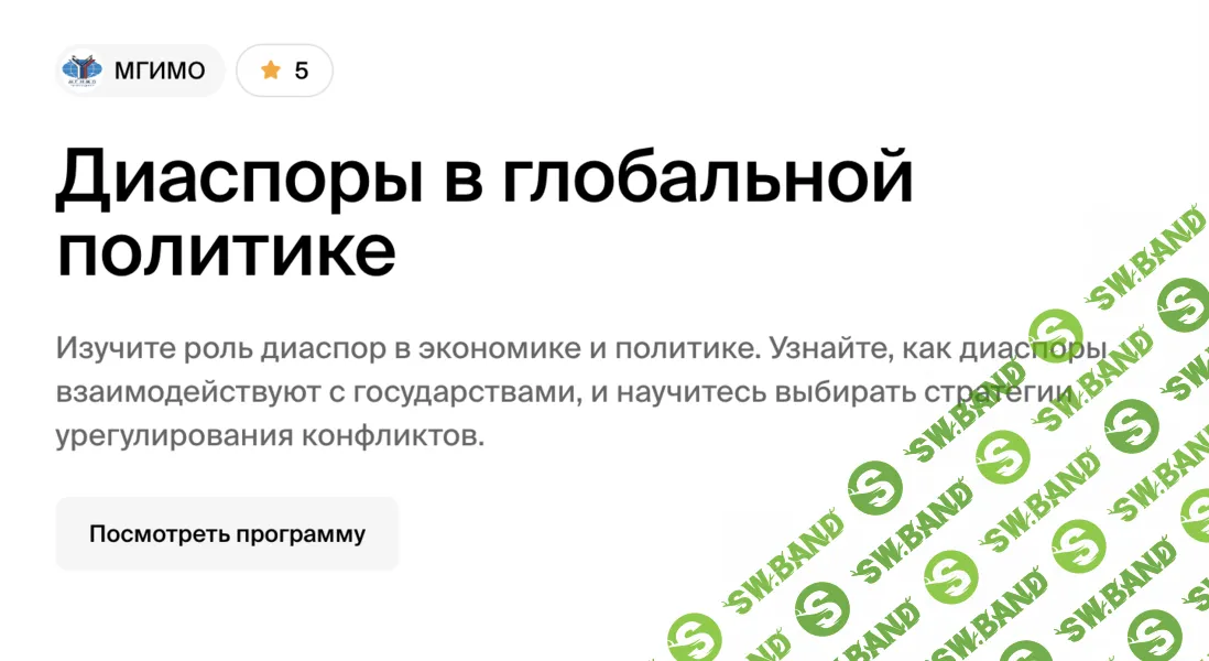 Диаспоры в глобальной политике [МГИМО] [Иван Лошкарёв]