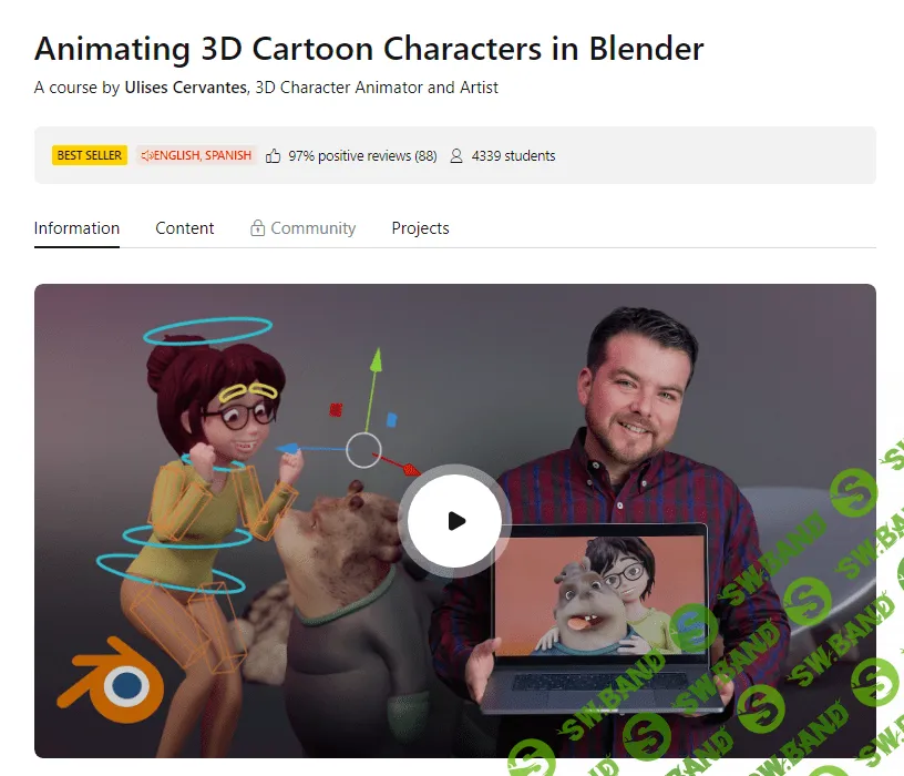 [Domestika] Анимация 3D персонажей мультфильмов в Blender (2022)