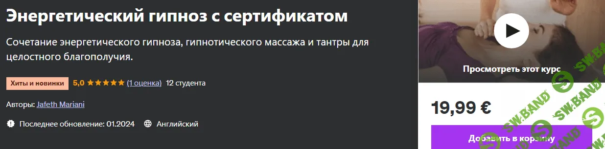 Энергетический гипноз с сертификатом [Джафет Мариани] [udemy]