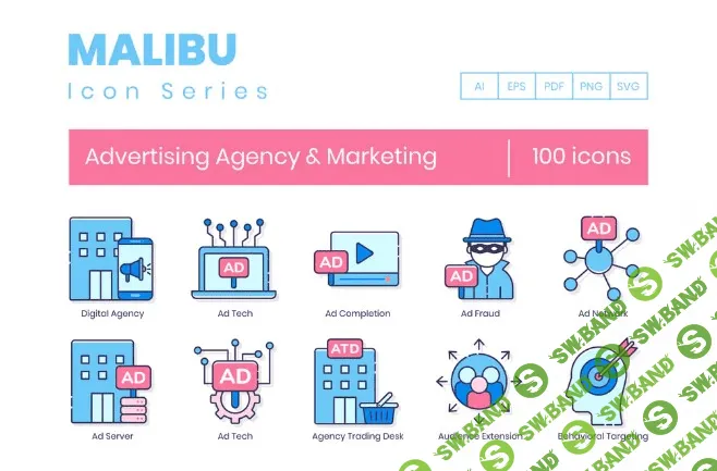 [Elements.Envato] 100 Advertising Agency & Marketing Line Icons (2021)