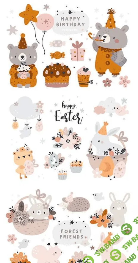 [elements.envato] Cute animal design elements in Scandinavian and boho style (2021)