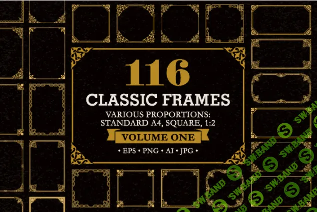 [elements.envato] Decorative frames and borders set #1, 116 Elements (2021)