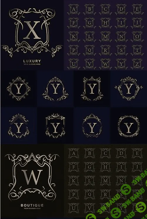 [Elements.envato] Leter logo with luxurious ornament and floral frame (2021)