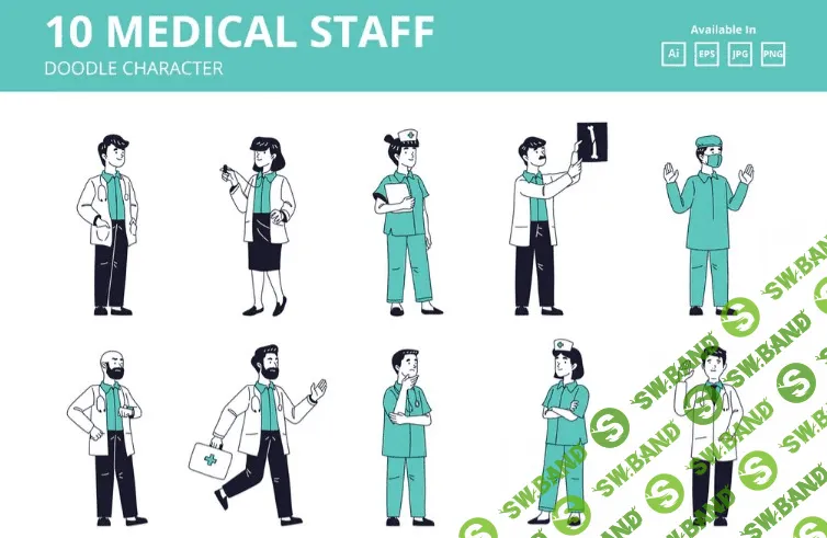[Elements.Envato] Medical staff and Pharmacy doodle vector (2021)
