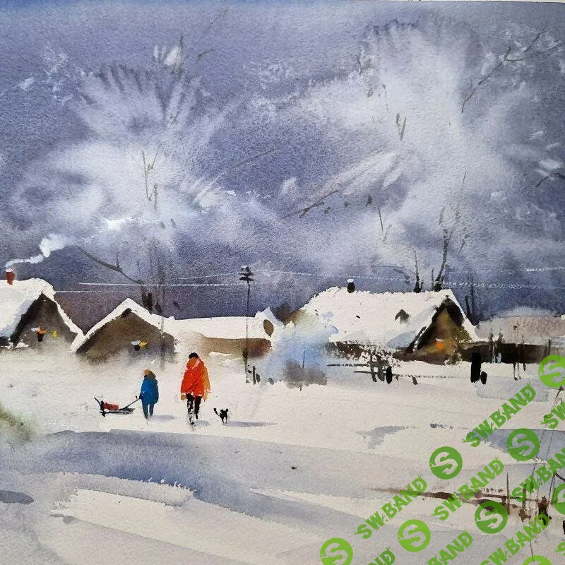 [Enterclass] Зима в деревне. Пейзаж акварелью (2023)