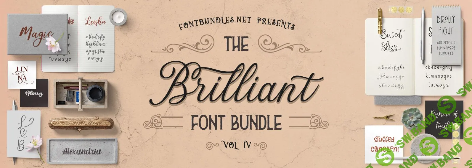 [FontBundles] Бриллиантовый набор шрифтов для дизайнера