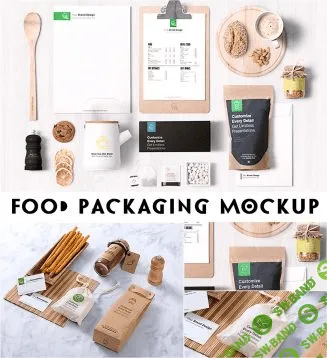 Food packaging branding mockups