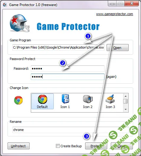 [Game Protector] - Устанавливаем пароль на .exe файл.