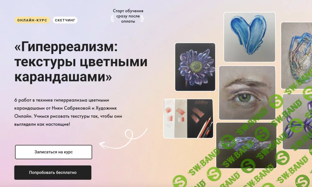 Гиперреализм: текстуры цветными карандашами [Тариф Без обратной связи] [Художник Онлайн] [Ника Сабрекова]