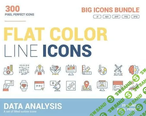 [Graphicriver] Big collection of Flat line color icons (2020)