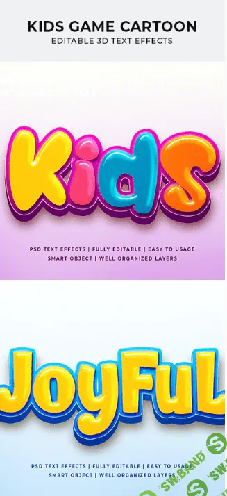 [Graphicriver] Kids Game Cartoon 3d Text Effect Mockup (2020)