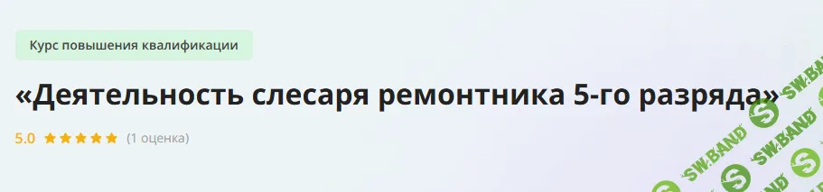 [Инфоурок] Деятельность слесаря ремонтника 5-го разряда (2023)