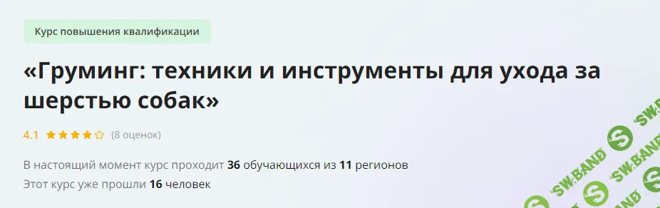 [Инфоурок] Груминг - техники и инструменты для ухода за шерстью собак (2023)