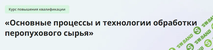 [Инфоурок] «Основные процессы и технологии обработки перопухового сырья» (2023)