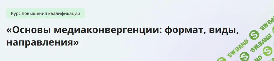 [Инфоурок] Основы медиаконвергенции - формат, виды, направления (2024)