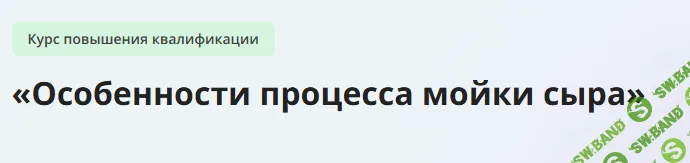 [Инфоурок] Особенности процесса мойки сыра (2023)