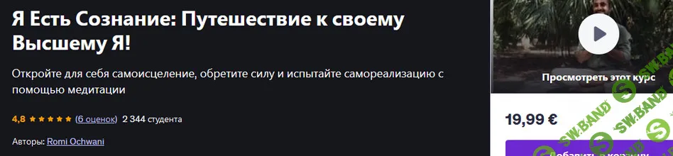Я Есть Сознание: Путешествие к своему Высшему Я [udemy] [Romi Ochwani]