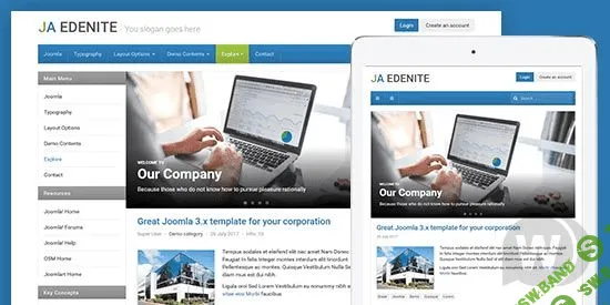 [Joomlart] JA Edenite II v1.0.3 - бизнес шаблон для Joomla