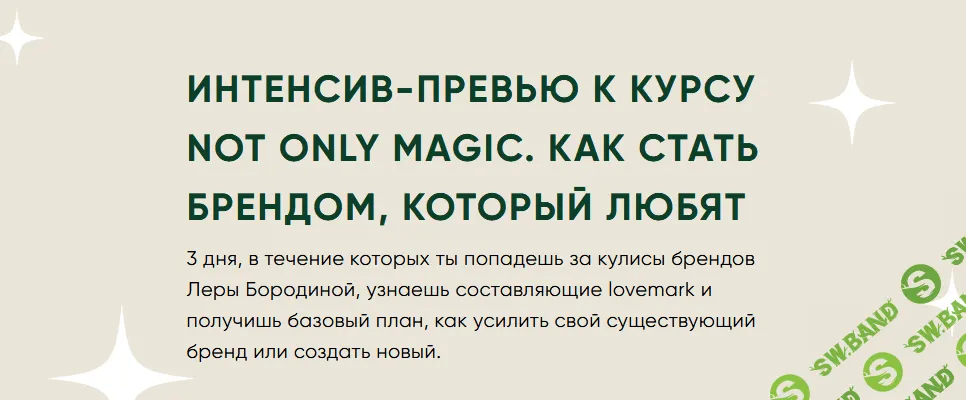 [Лера Бородина] Not only magic. Как стать брендом, который любят (2021)