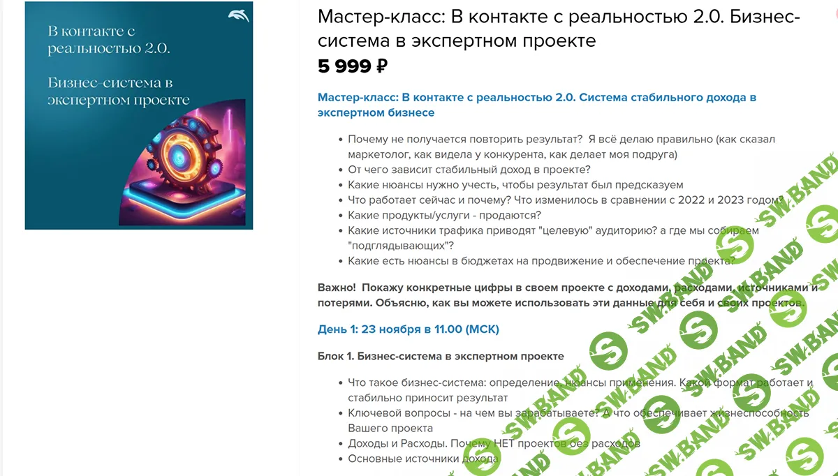 Мастер-класс: В контакте с реальностью 2.0. Бизнес-система в экспертном проекте [Евгения Балтаг]