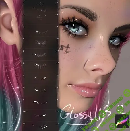 Набор кистей для губной помады для Procreate и Photoshop [BrushesPack]