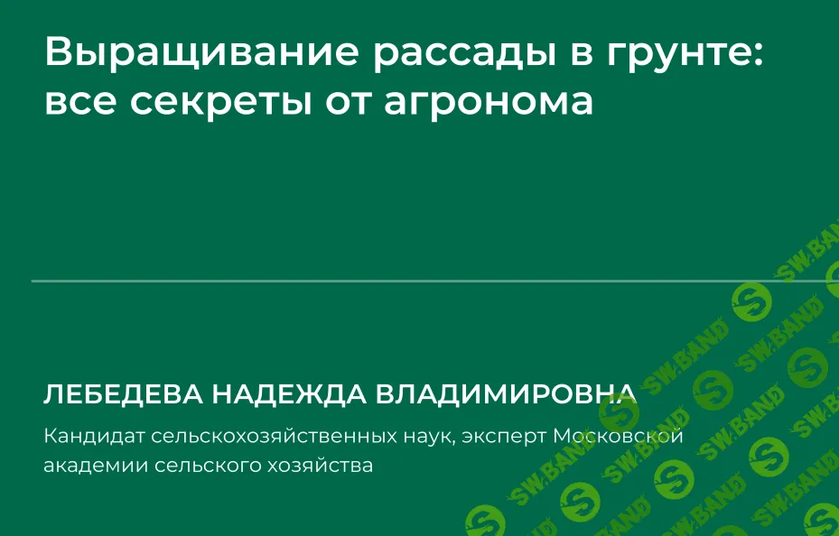 [НИИДПО] Выращивание рассады в грунте - все секреты от агронома (2024)