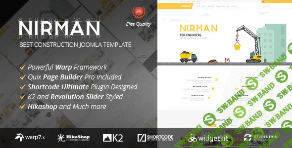 Nirman v1.0.3 - строительная тема для Joomla
